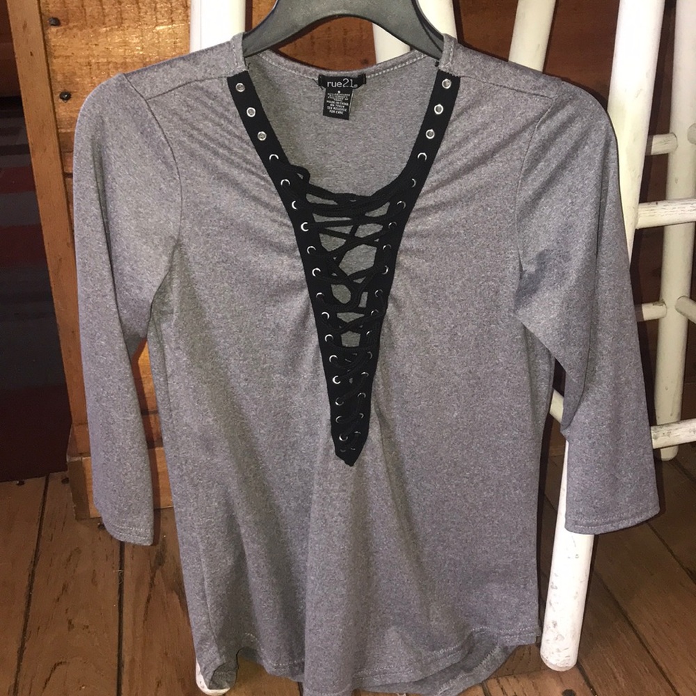 STYLISH CRISS CROSS 3/4 SLEEVE PARTY / FASHION TOP